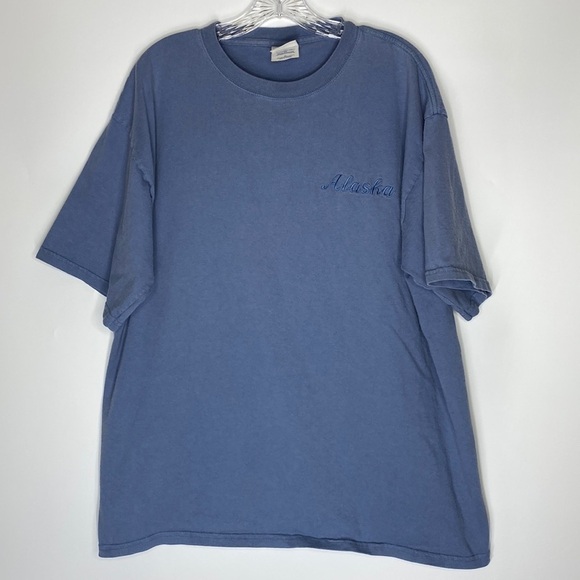 Vintage Santee Gold Blue Alaska Short Sleeve Tshirt Size XL - Picture 1 of 6